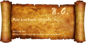 Marischek Orbán névjegykártya